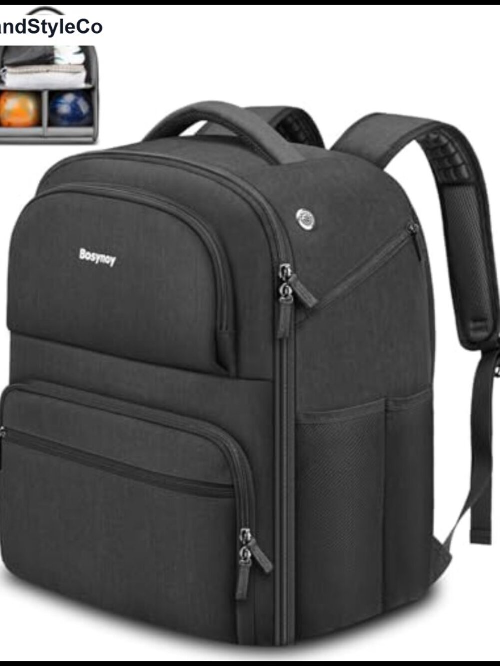 2 Ball Bowling Backpack with Shoe Compartment, Water-Resistant Polyester,